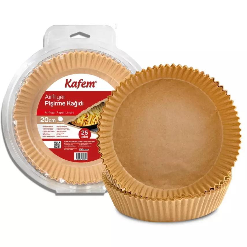 Kafem Airfryer Kağıdı 20 Cm 25 Adet Yuvarlak - 1