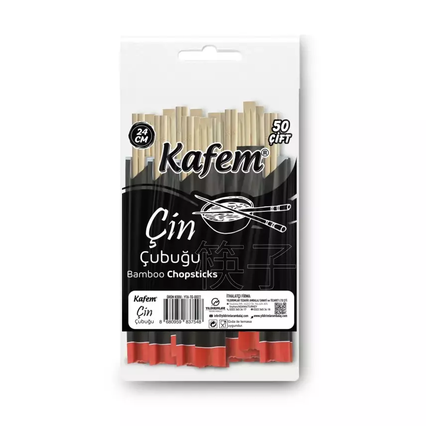 Kafem Bambu Çin Çubuğu 24 Cm 50 Li - 1