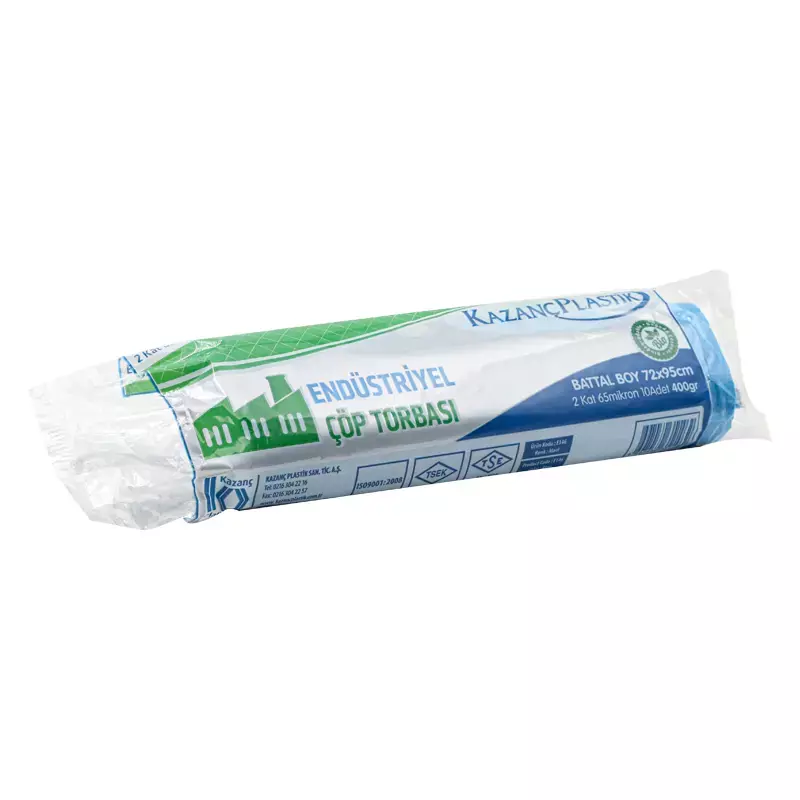 Kazanç Endüstriyel Çöp Poşeti 400 Gr Mavi Battal 72x95 - 1