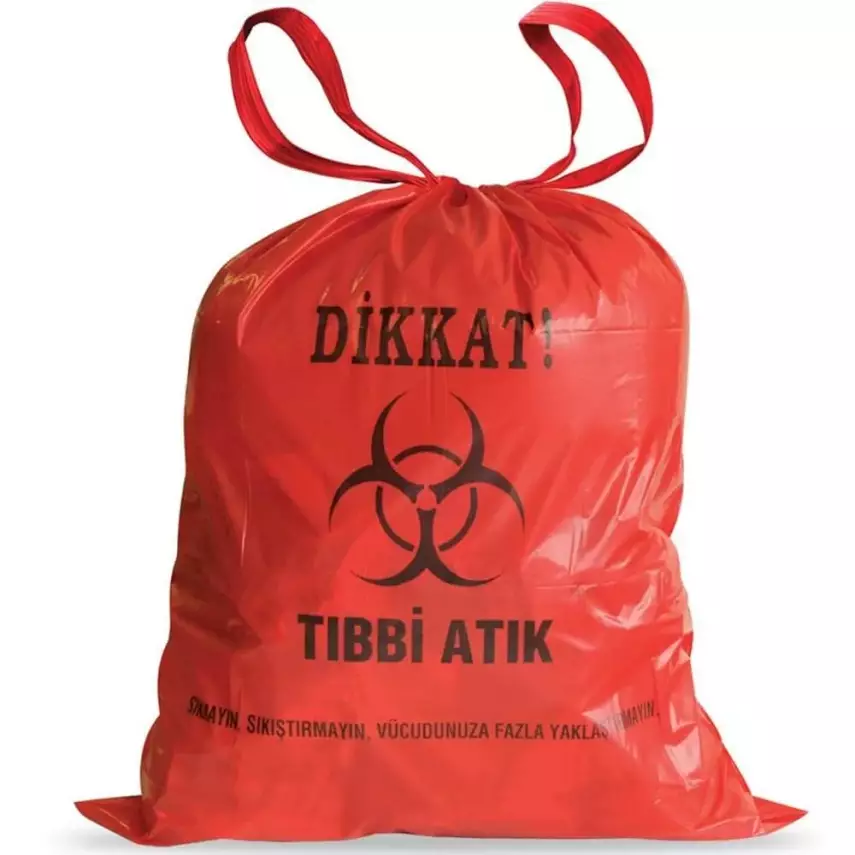 Kazanç Tıbbi Atık 810 Gr Kırmızı Çöp Poşeti 80x110 - 1
