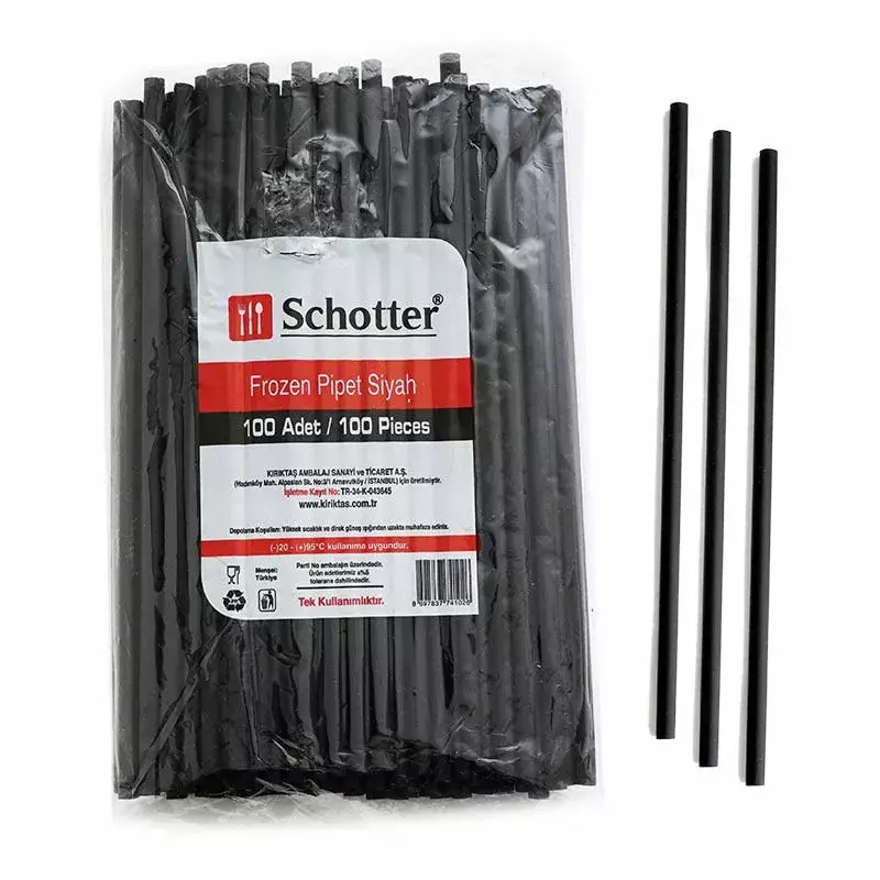 Sholder Frozen Pipet Siyah 100 Adet Siyah Pipet - 1